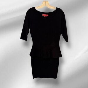 WOW Couture Black Peplum Sweater Dress